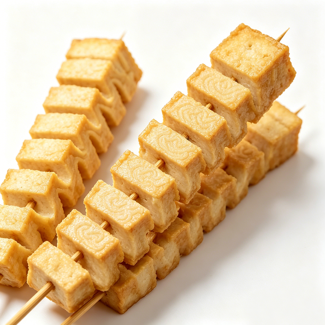 Scored Fish Tofu skewer